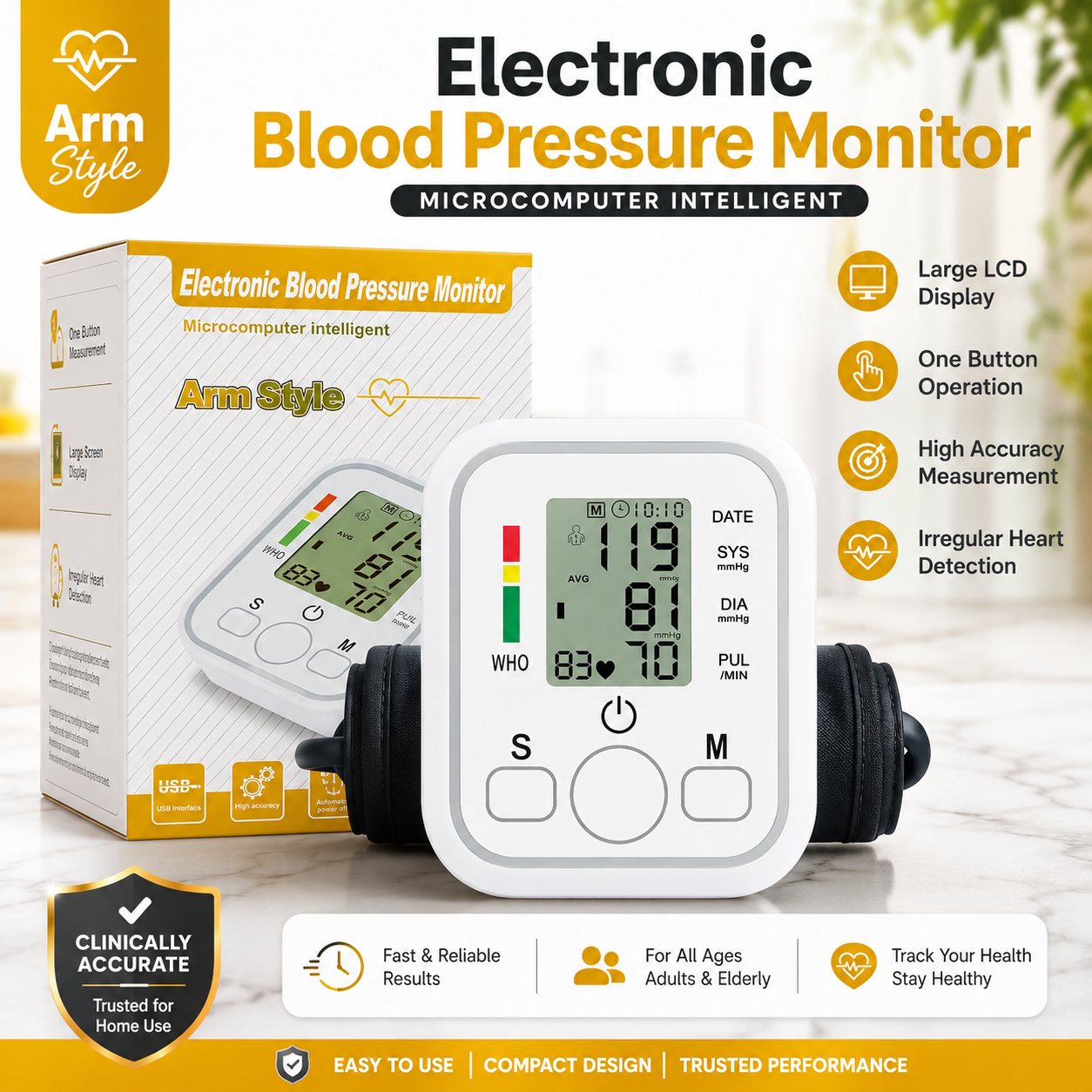 Digital Blood Pressure Monitor (FREE Delivery)