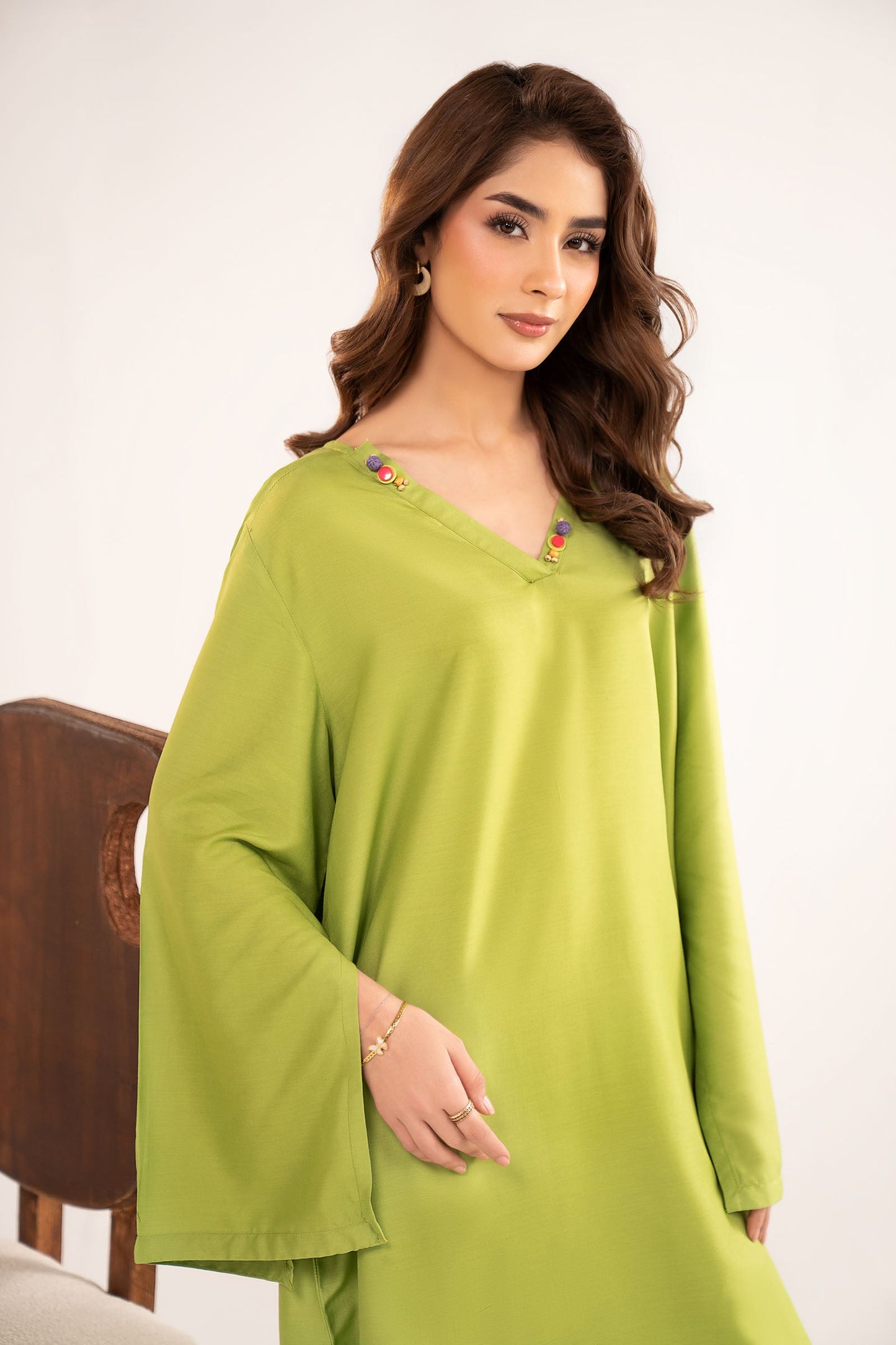 2 Pc Dyed Arabic Lawn Suit